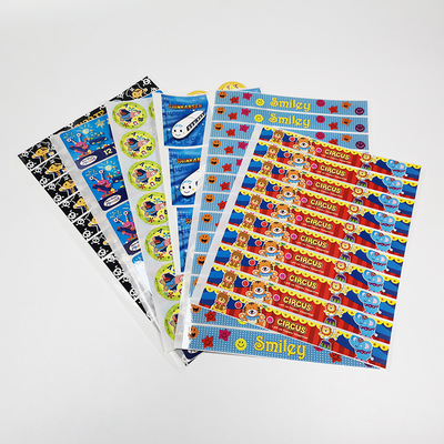 Varnishing Custom Die Cut Stickers CMYK BOPP Film Cartoon Nhãn dán