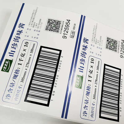 Hình bầu dục BOPP Nhãn bán lẻ tùy chỉnh Mã QR Mã vạch CMYK Rõ ràng Giấy in Vinyl