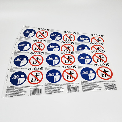 Cảnh báo bóng Nhãn dán PVC CMYK Keo chống thấm Giấy Vinyl