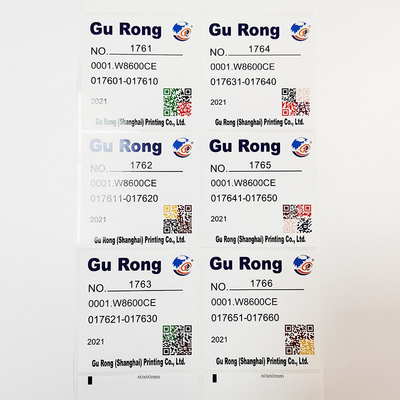 Nhãn dữ liệu có thể thay đổi bóng mờ Nhãn dán mã Qr không thấm nước BOPP