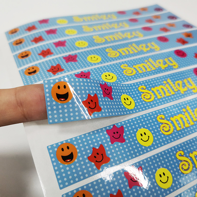 Varnishing Custom Die Cut Stickers CMYK BOPP Film Cartoon Nhãn dán