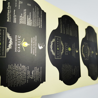 Die Cut Golden Foil Stamping Shining Food Nhãn dính Hình dạng tùy chỉnh
