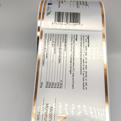 Nhãn sản phẩm mỹ phẩm Glassine Giấy dán sáng bóng có thể in CMYK