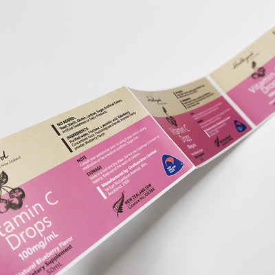 In nhãn dược phẩm có thể tháo rời Nhãn chai vitamin CMYK