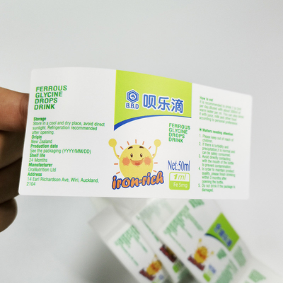 Kiss Cut Pharma Hologram Labels Keo dán nhãn lọ tùy chỉnh 30ml