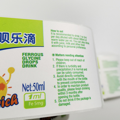 Nhãn ngành công nghiệp dược phẩm BOPP In nhãn chăm sóc sức khỏe Pantone