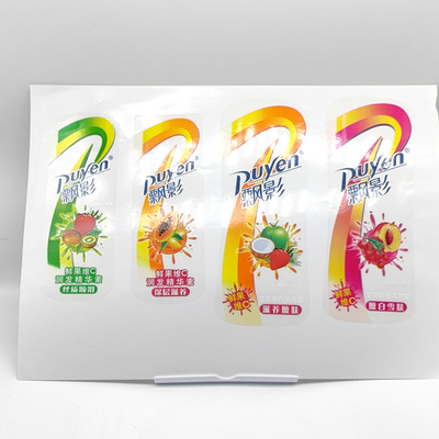 Nhãn dán mỹ phẩm CMYK Thiết kế nhãn dán hình chữ nhật PVC Pantone Mỹ phẩm Nhãn trắng