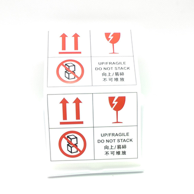 Nhãn cảnh báo vĩnh viễn Nhãn dán chống thấm 60 X 50mm Nhãn bao bì dễ vỡ